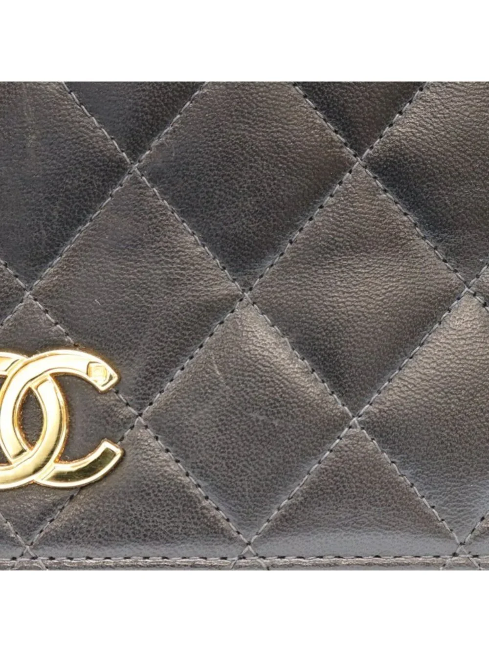 Chanel Black Lamb Full Flap Gold Push Lock Quilted 23